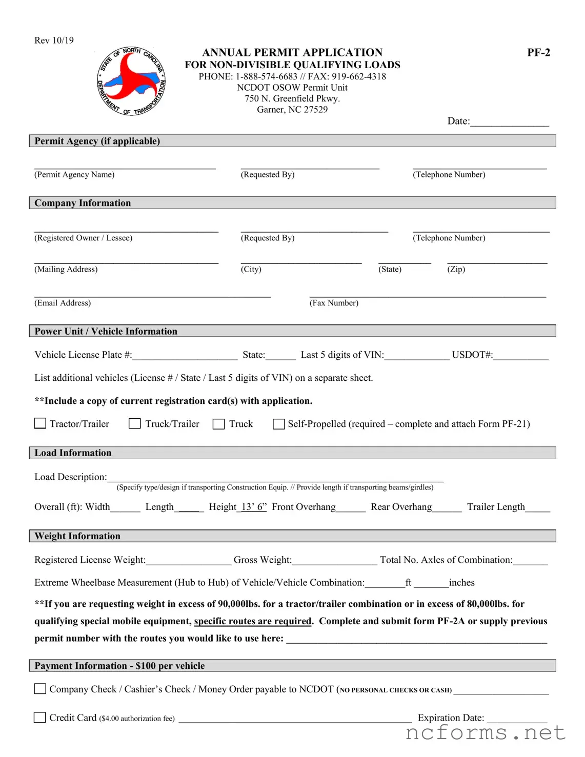 Fillable North Carolina Pf 2 Template