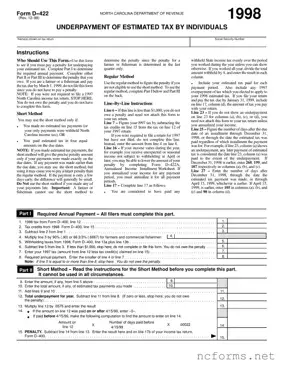 Fillable D 422 North Carolina Template
